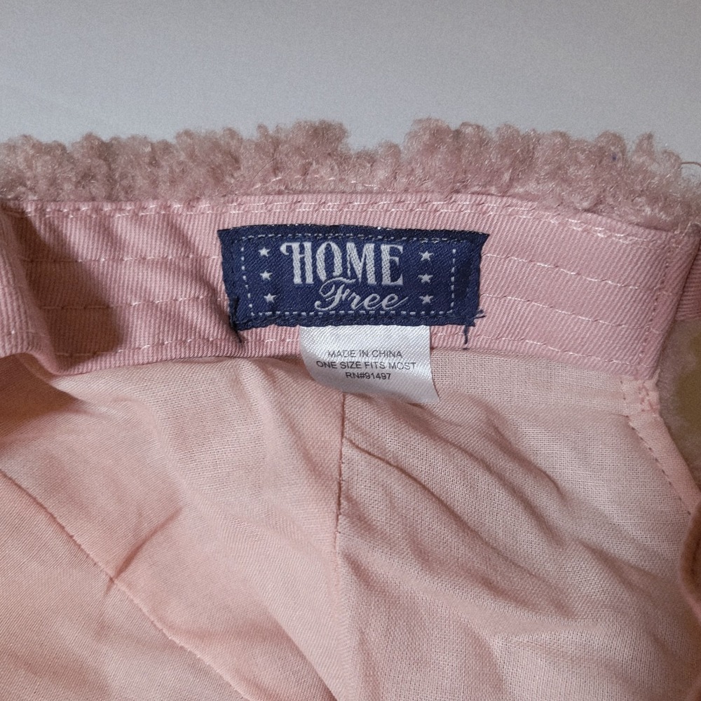 Home Free Stay Cozy Sherpa Baseball Cap Blush One Size - Picture 3 of 10